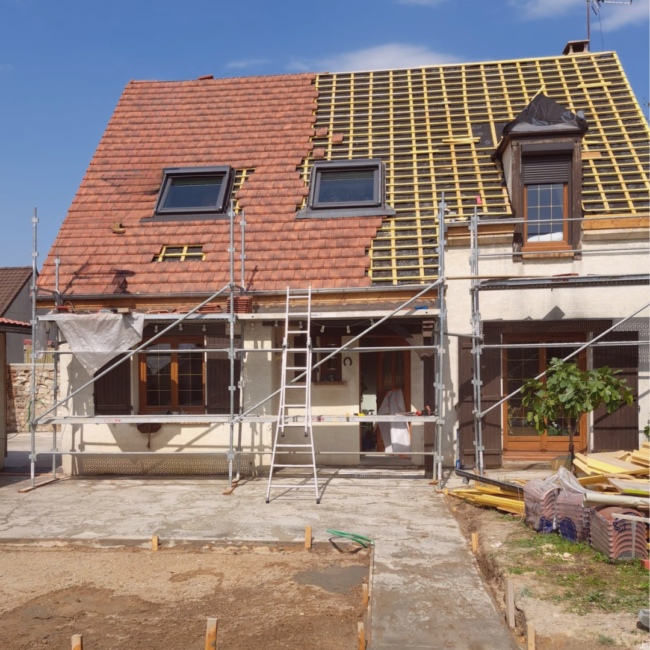 Travaux de toiture, dalle béton et gestion des eaux pluviales à Herblay (95)